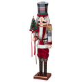 Plaid Hat Nutcracker with Tree – 2 Feet Tall