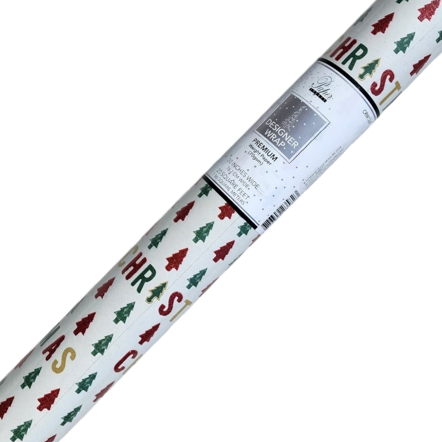 Glitter Accented Roll Wrap - 30" x 96" - Christmas Joy