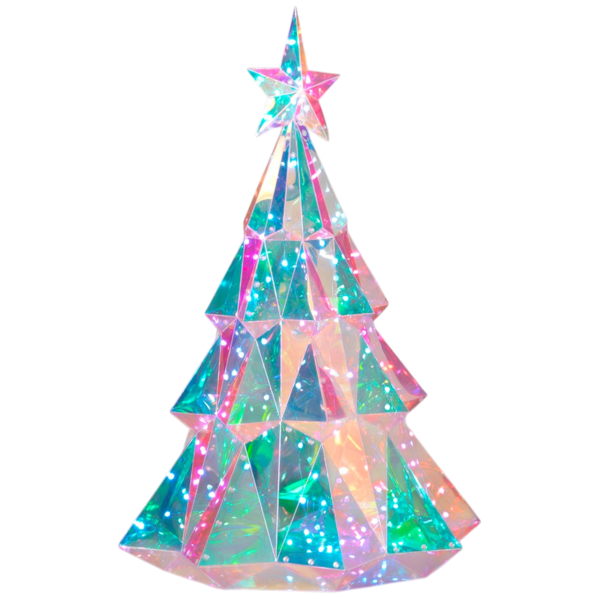 USB Lighted Holographic Holiday Tree with Remote Control - 25 Inch