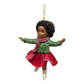 African American Skating Girl in Red Skirt - Gliding Pose