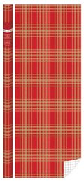 Foil Embossed Kraft Roll Wrap - 30" x 120" - Red Plaid