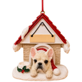 Ceramic Doghouse Ornament - French Bulldog