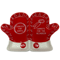 Ceramic Red & White Mitten Shaped Divided Plate