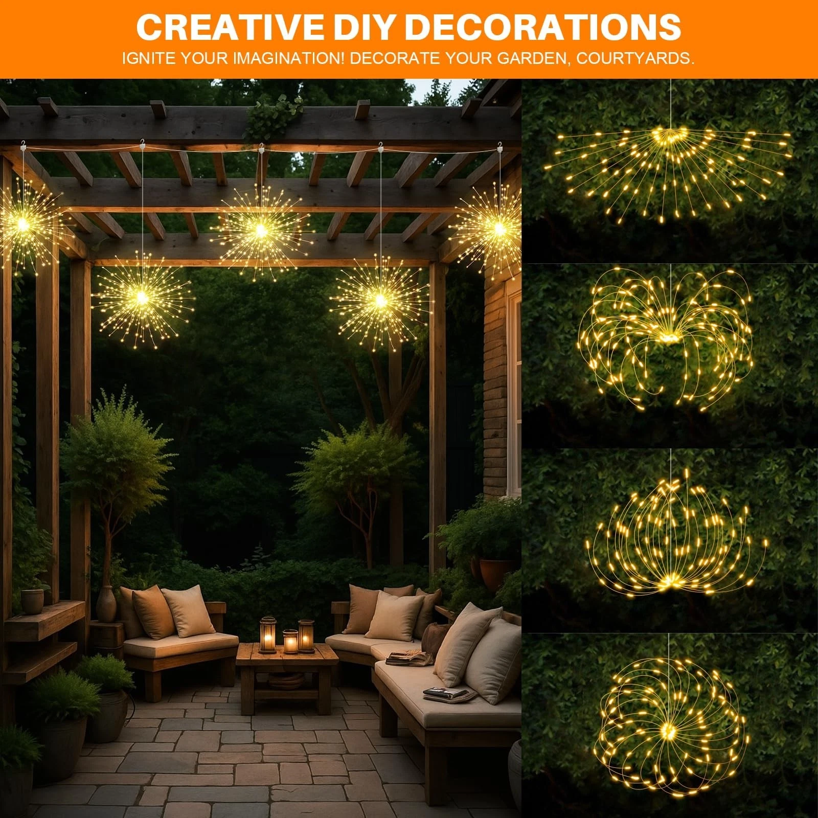Starburst 5 Piece Light Set - 1000 LED - Warm White