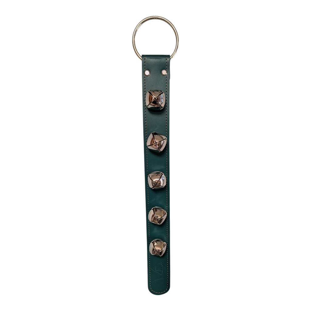 Sleigh Bell Strap with 5 Nickel Bells - Green
