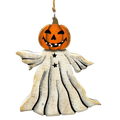 Ghostly Jack O Lantern  Wooden Ornament