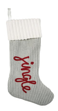 Jingle Grey  Christmas Stocking