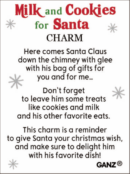Milk and Cookies for Santa Charm