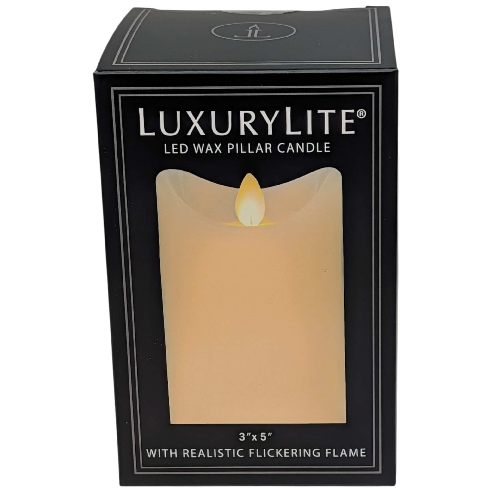 Wax LED Pillar Candle with Moving Flame - 3x5 - Ivory