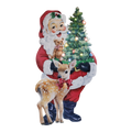 Lighted Metal Santa Porch Easel - 26 Inch