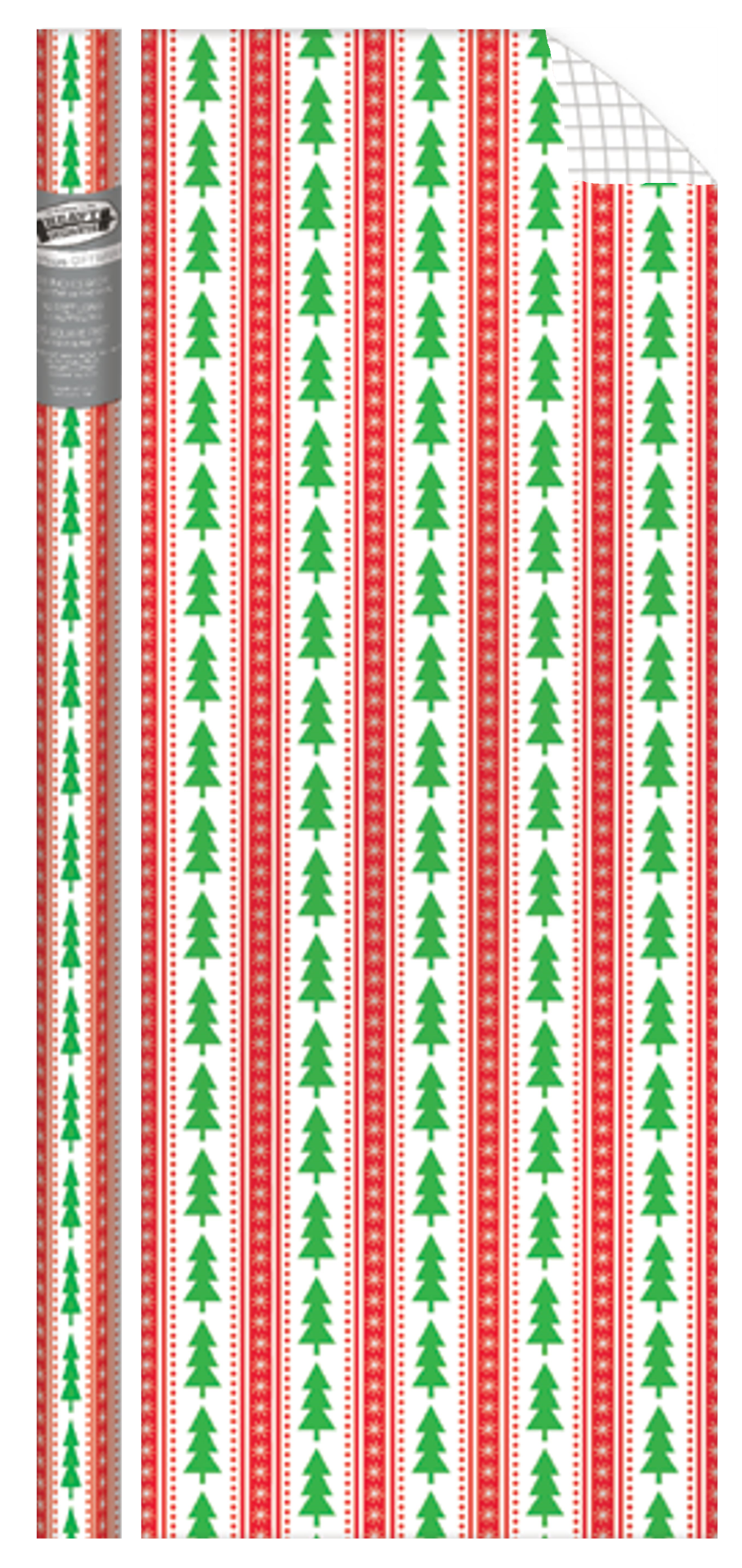 Prismatic Foil Roll Wrap - 30" x 120" - Glitter Trees