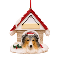 Ceramic Doghouse Ornament - Australian Shepherd