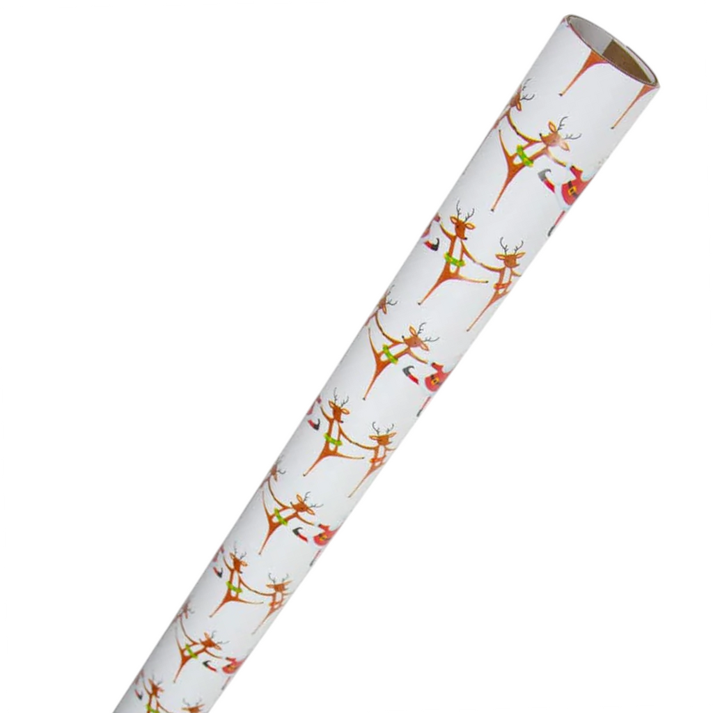 Christmas Can Can Wrapping Paper in Ivory - 30" x 8' Roll