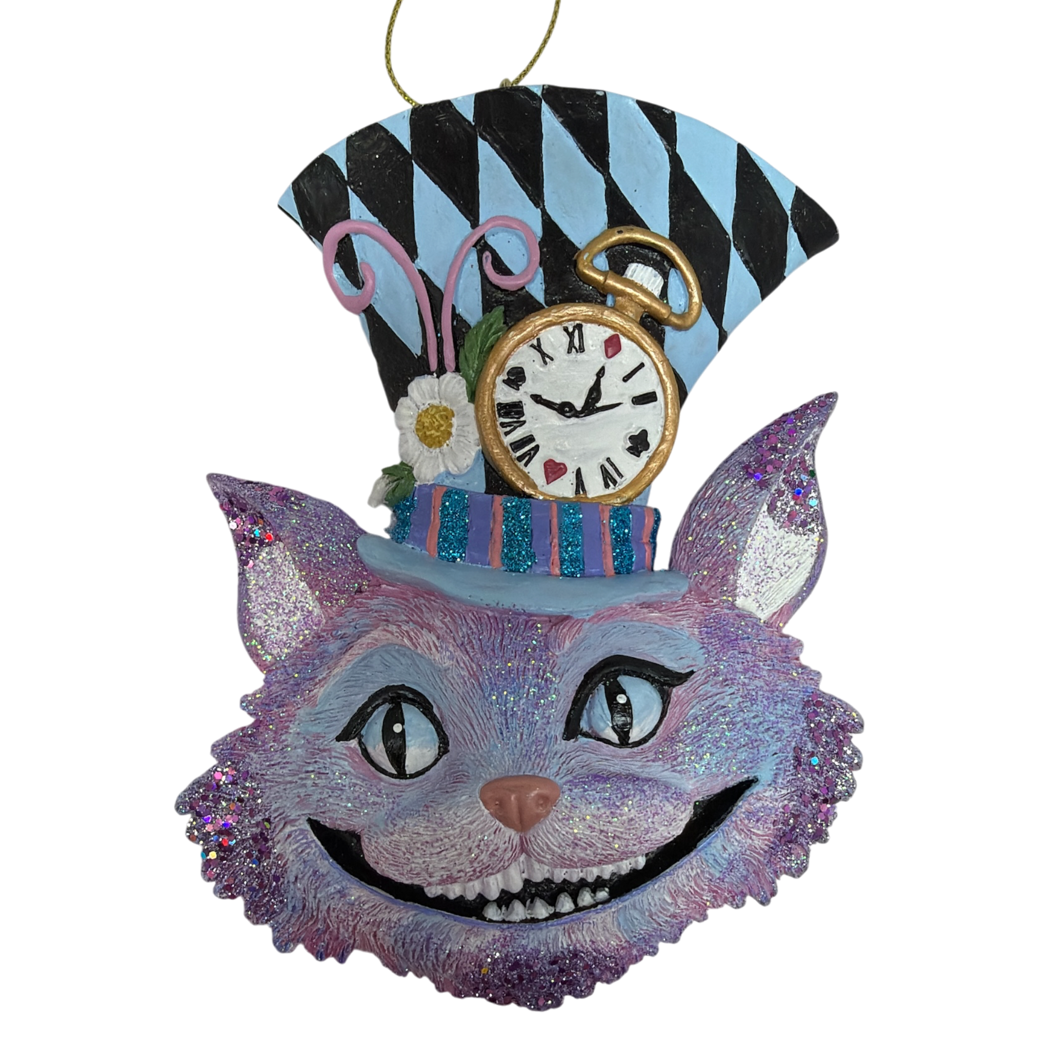 Cheshire Cat - Alice in Wonderland Flat Back Character Head Ornament