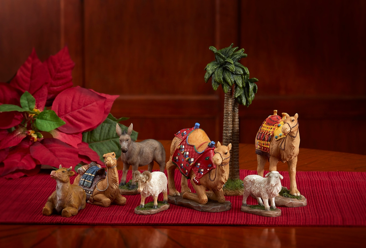 23 Piece 5 Inch Real Life Nativity Set - Includes All People, Lighted Manger, Chest Of Gold, Frankincense & Myrrh