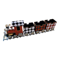 Metal Holiday Harlequin Train - 37 Inches Long