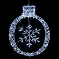 Frosted Elegance: A Silver Snowflake Ornament Aglow - 20 inch
