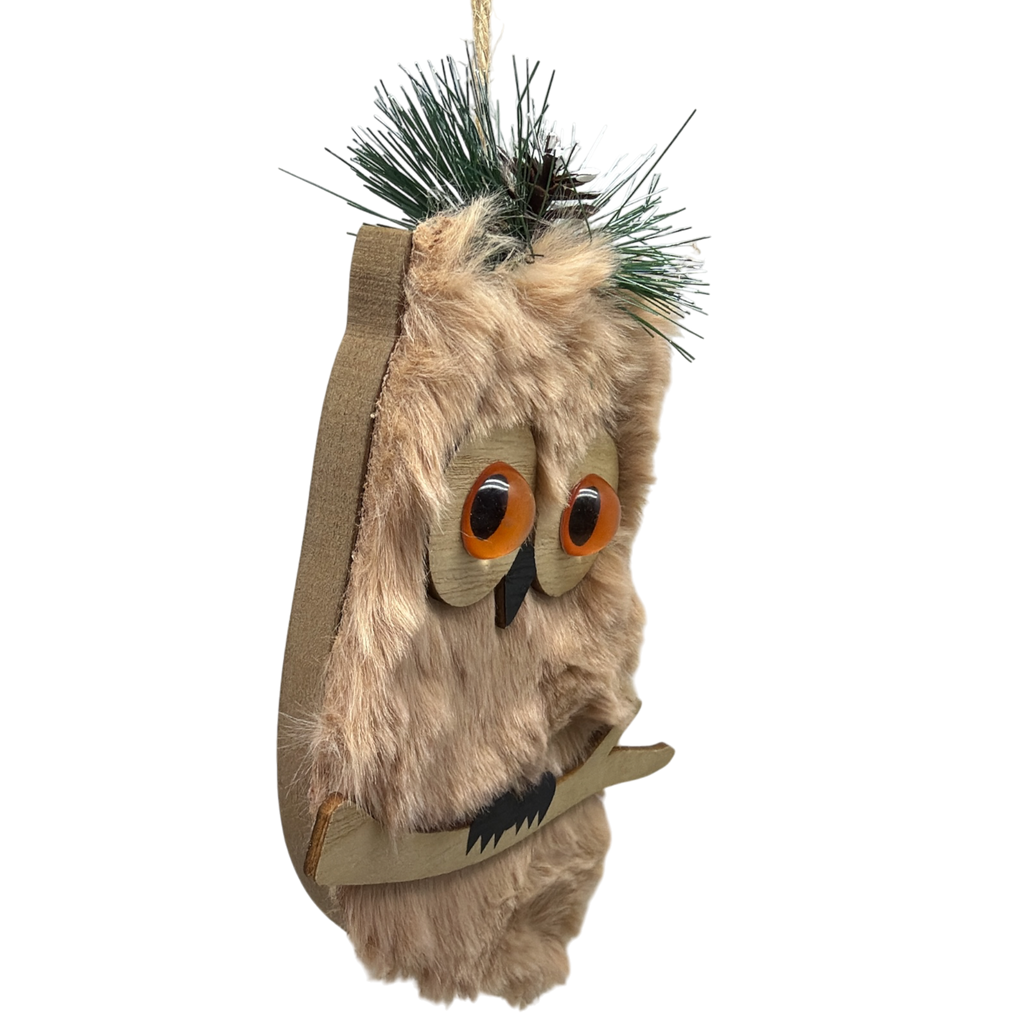 Brown Holiday Owl Ornament