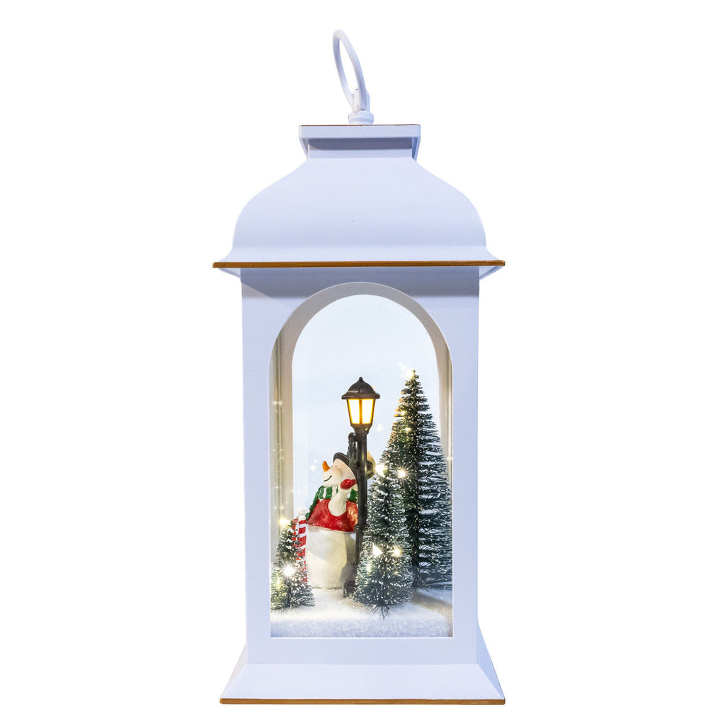 Battery Operated Lighted USB Snowmen With Lamppost