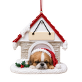 Ceramic Doghouse Ornament - Boxer- Fawn Uncropped