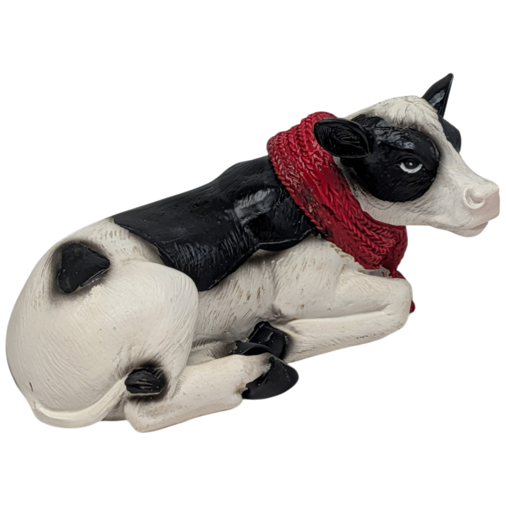 Country Cow Figurine - The Serene Recumbent Angel
