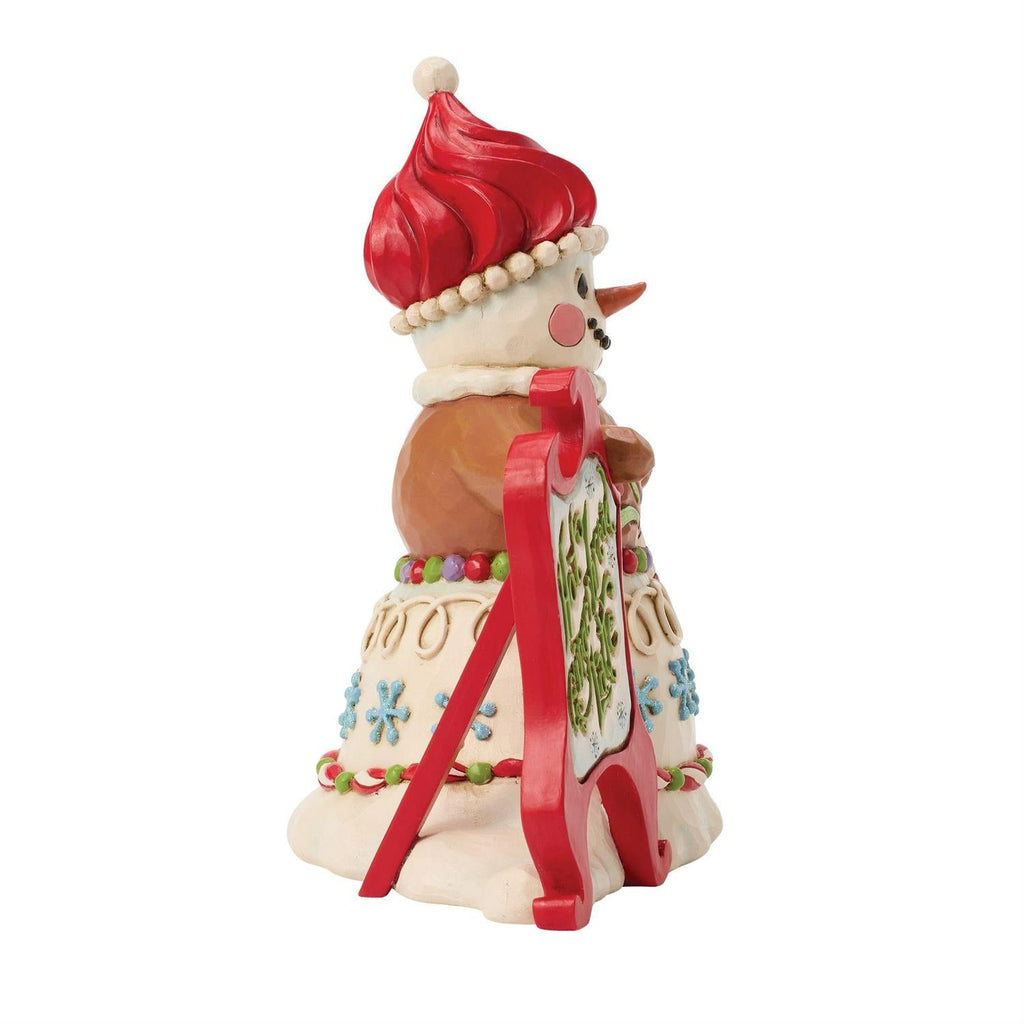 Gingerbread Snowman Sign Figurine