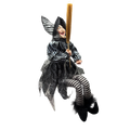 Black and White Fabric Sitting Halloween Witch