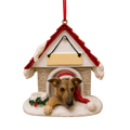 Ceramic Doghouse Ornament - Greyhound