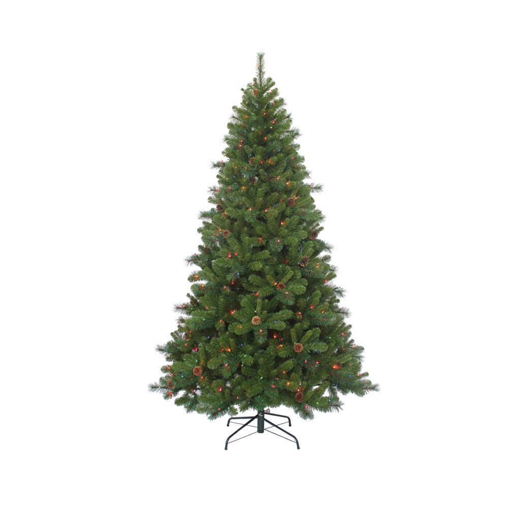 7.5 Foot Pre-Lit Burlington Spruce Tree - Multicolor