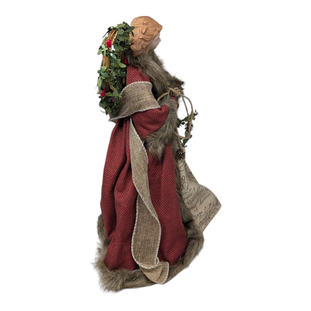 Red Homespun Angel Tree Topper