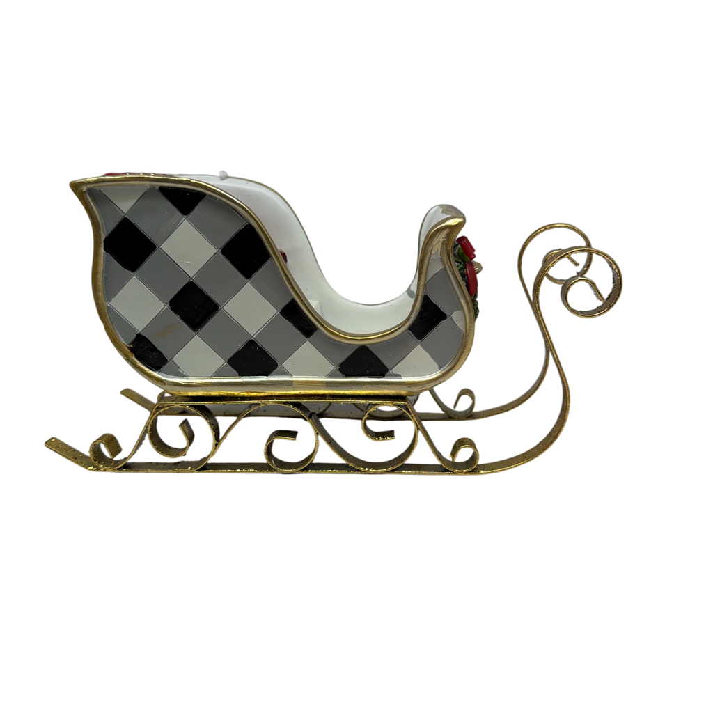 Black and White  Holiday Sleigh - Medium