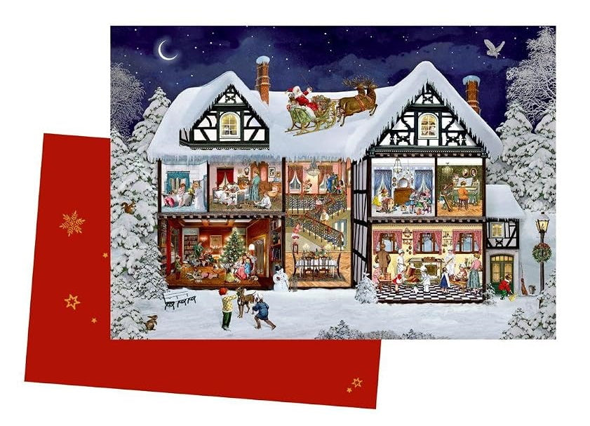 Nostalgic Christmas Market Advent Card with Envelope