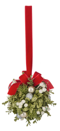Velvet Ribbon Door Decor Kiss Balls - White