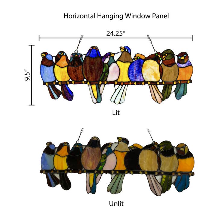 Marisol Multicolor Birds Window Panel