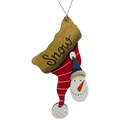 Snowy's Upside-Down Wishes: Hand-Painted Plywood Ornament