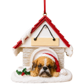 Ceramic Doghouse Ornament - Pug