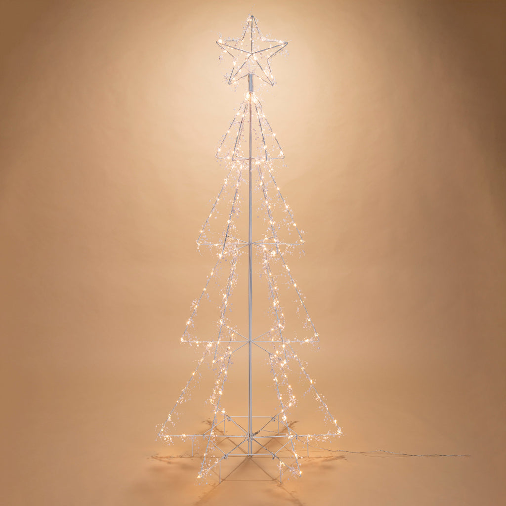 6 Foot Lighted White Iron Tree - LED