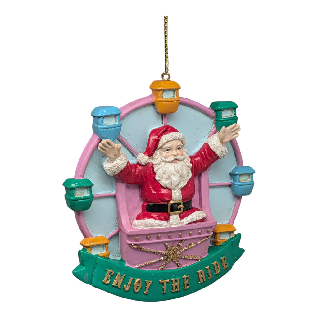 Merry-Go-Round Magic: Carnival - Enjoy The Ride - Santa On Ferris Wheel Ornament