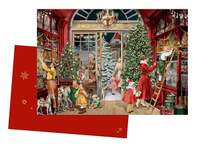 Nostalgic Christmas Shop Advent Card with Envelope