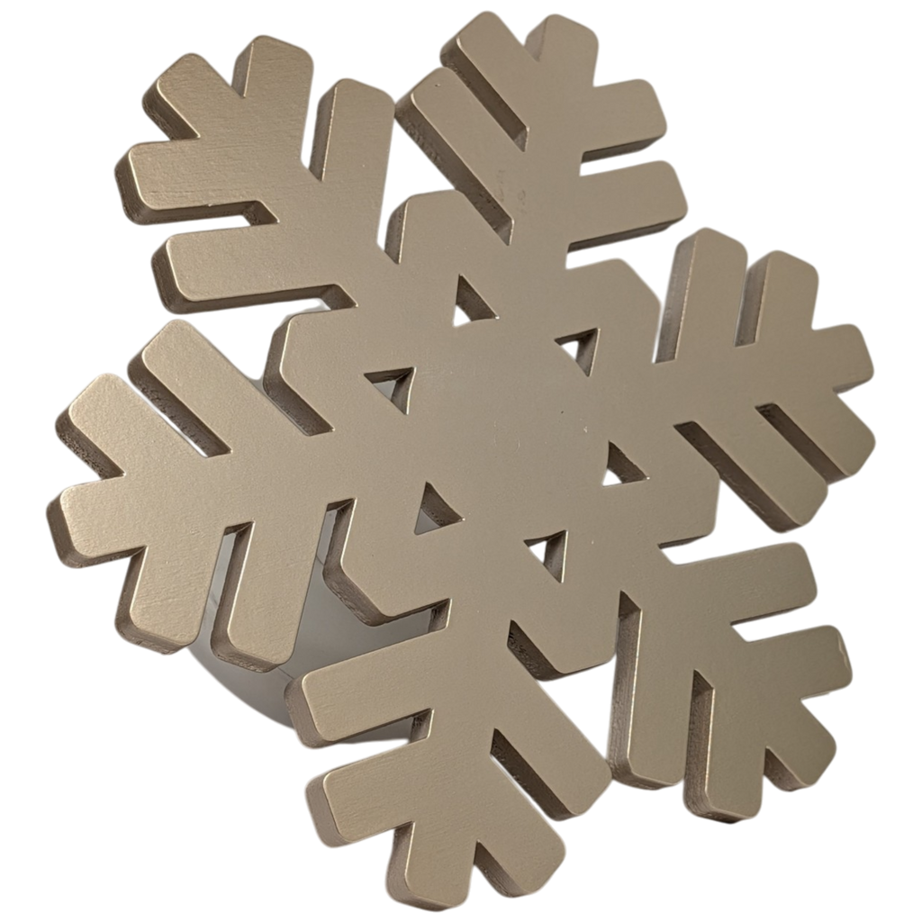 Wood Snowflake Design Riser Rose Gold