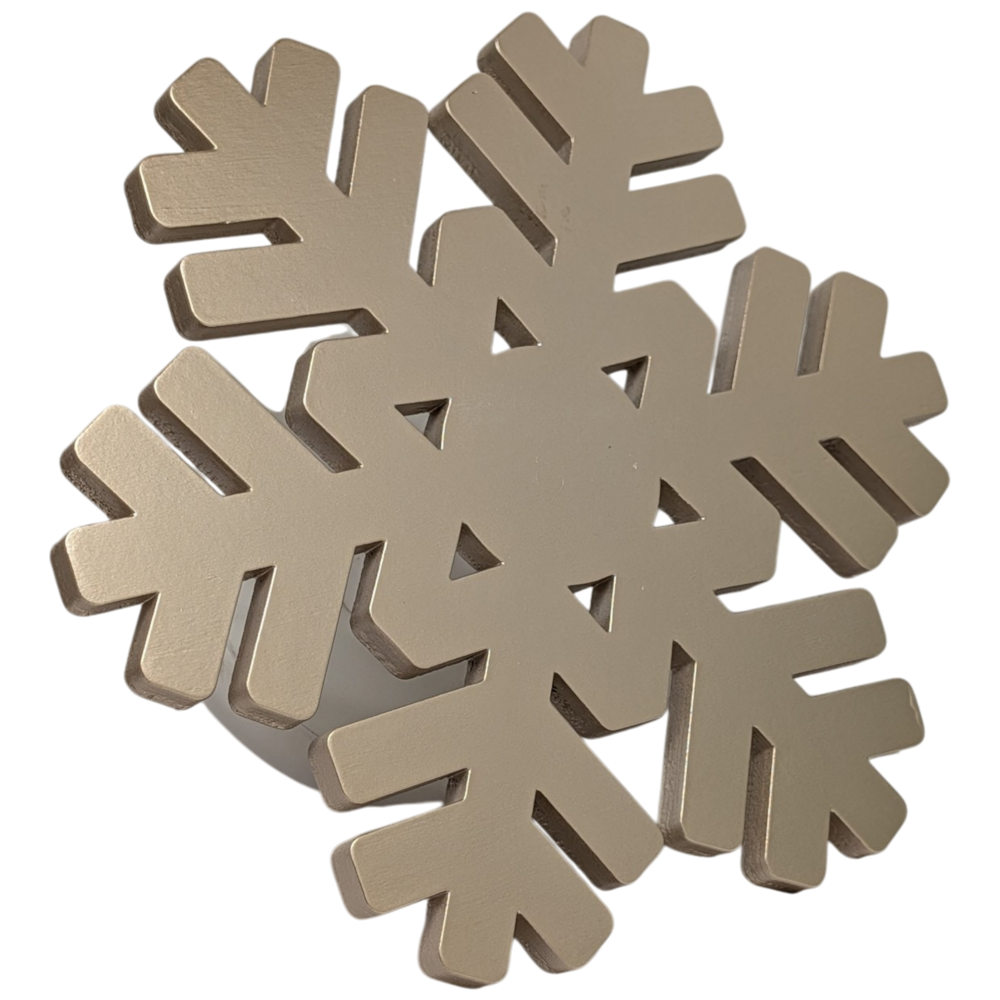 Wood Snowflake Design Riser Rose Gold