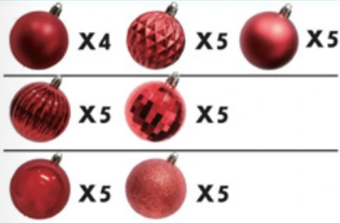 Ball Watch Shatterproof 40mm Ornaments - Set of 34 - Classic Red
