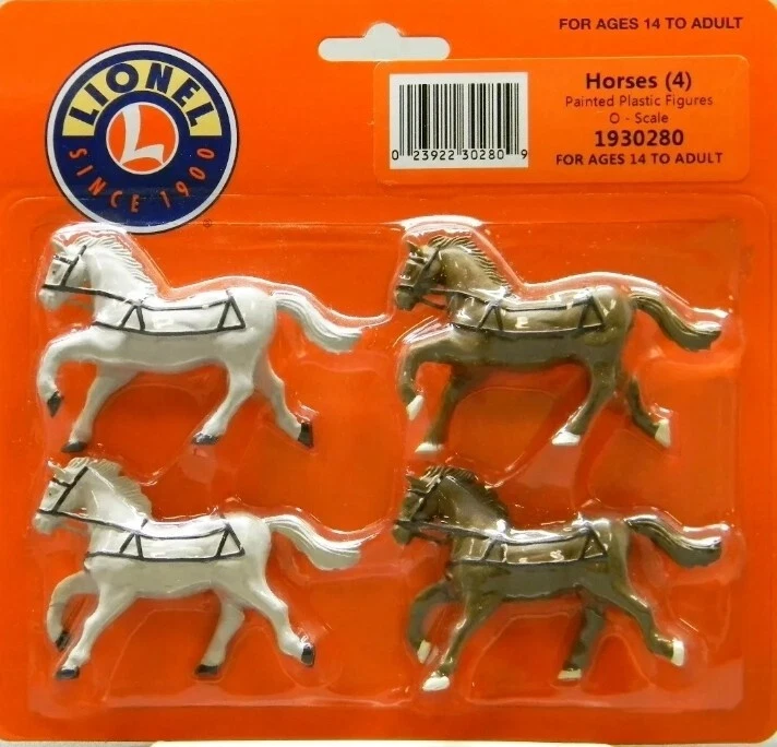 Lionel O-Scale Painted Horses Set (4-Piece Collection)