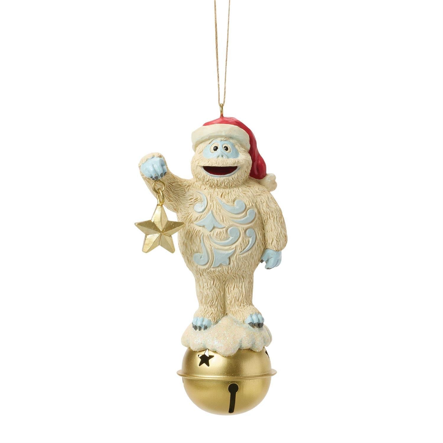 Bumble Holding Dangling Star on Bell Ornament