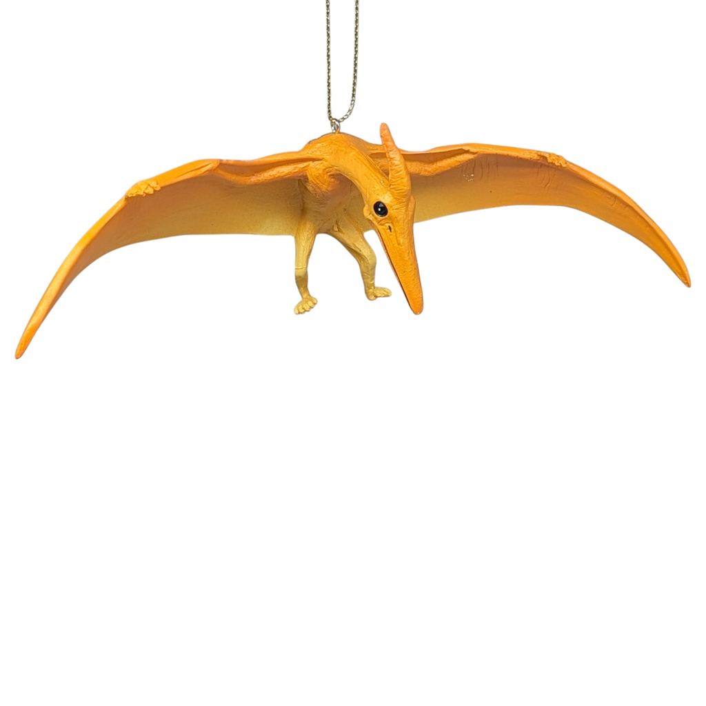 Yellow Pterodactyl Dinosaur Ornament