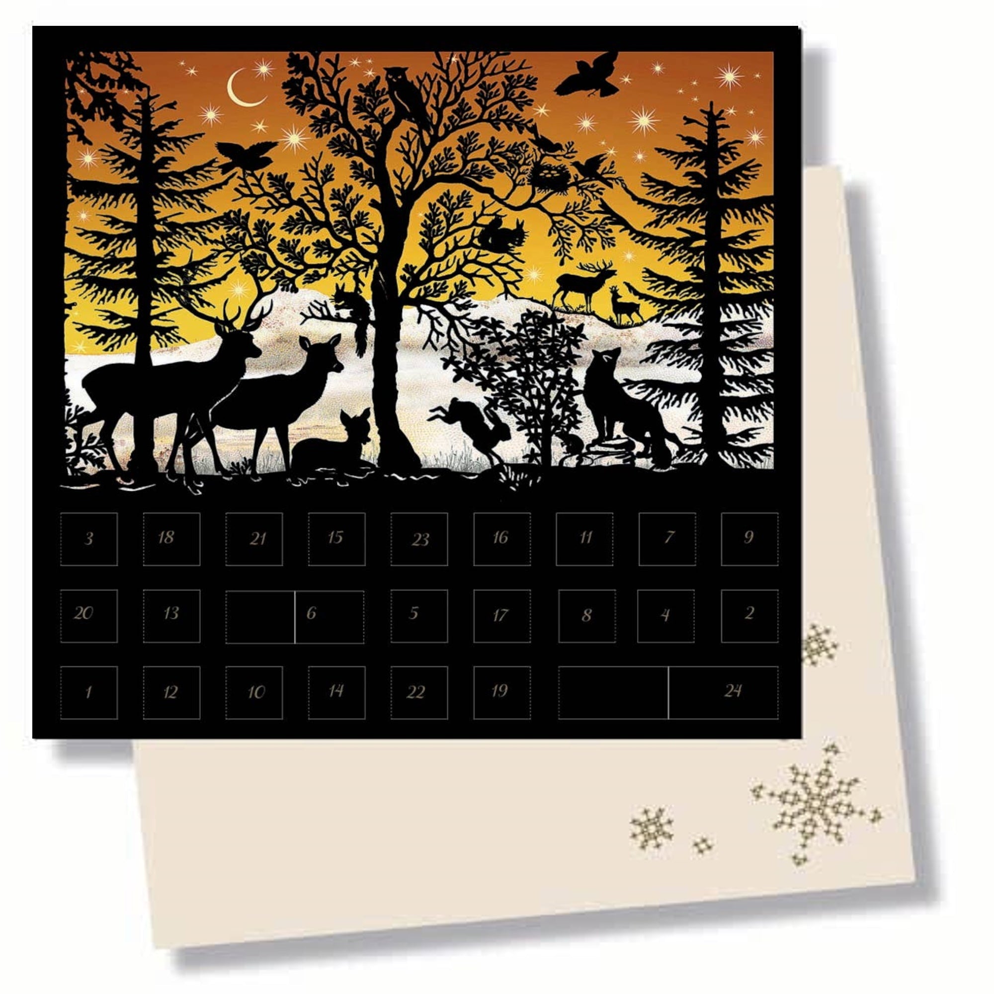 Woodland Creatures Under Winter Stars: A Christmas Eve Silhouette Advent Card