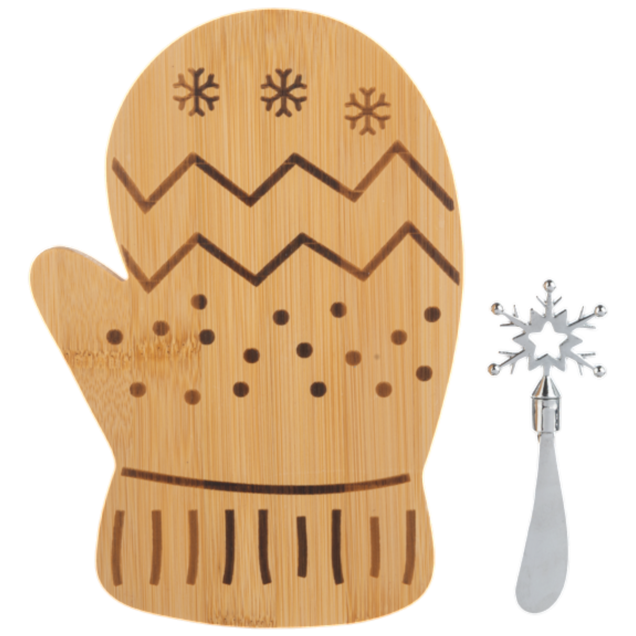 Cozy Mitten Holiday Serving Board with Spreader