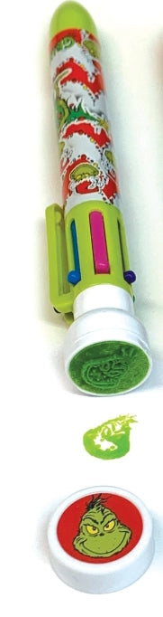6 Color Pen With Stamper - Grinch
