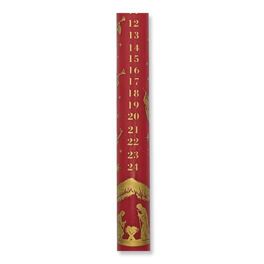 Barbara Behr Nativity Red and Gold Dinner Candle