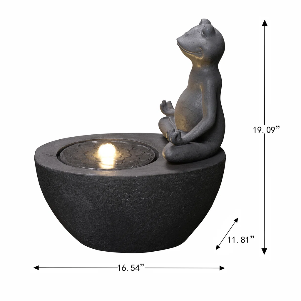Lighted Frog Water Fountain